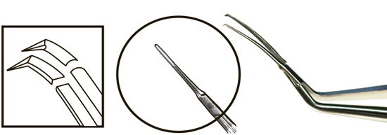 TMF164 Inamura 1.5 Cross Action Capsulorhexis Forceps Curved w/Marks - Titan Medical Instruments