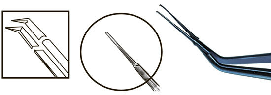 TMF187 Inamura 1.5 Cross Action Capsulorhexis Forceps Straight w/Marks, Titanium - Titan Medical Instruments