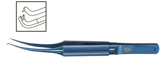 TMF214 Colibri Toothed Corneal Forceps 0.12mm 90°, Titanium - Titan Medical Instruments