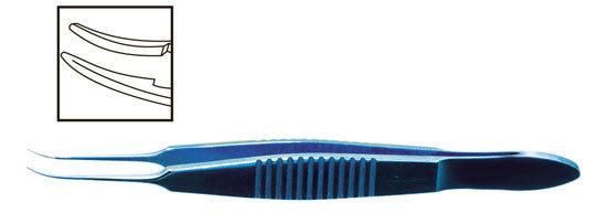 TMF539 McPherson Tying Forceps Curved Tip 0.3mm, Titanium - Titan Medical Instruments