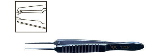 TMF613 Bonn Iris Suture Forceps 1x2 0.12mm, Straight, Titanium - Titan Medical Instruments